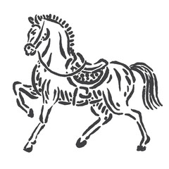 vector sketch of a horse ready to gallop