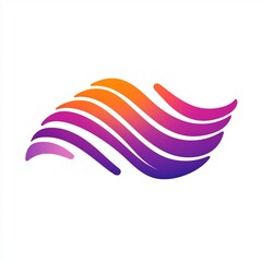 Obraz premium Stylized Wavelength Icon Logo in Colorful Gradient Design