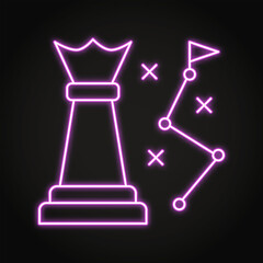 Strategy neon icon in line style
