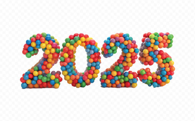 abstract 3d different style Happy new year 2025 typography text design background.