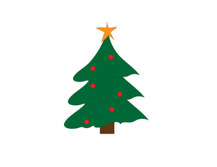 Obraz premium festive Christmas tree on a white background,