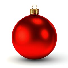 Christmas red ball isolated on white background