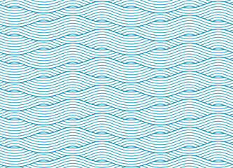 Seamless pattern with blue waves