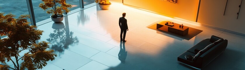 Serene Solitude: A Moment of Tranquility in a Modern Setting