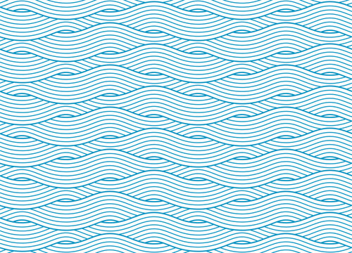 Seamless pattern with blue waves