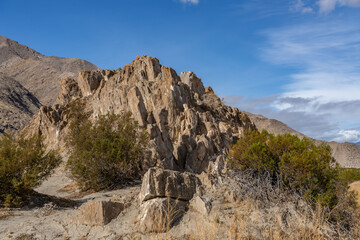 Metasedimentary Rocks / Marble( limestone). , Shiprock / Angel Cove Monument, Palm Springs, California. San Jacinto Mountains ,Salton Trough