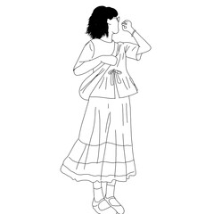 silhouette of a girl in casual clothes.