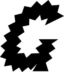 G Alphabet Zigzag Wavy Font Distorted Italic Letter