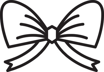 Ribbon Bow Tie Line Art

