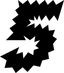 5 FiveZigzag Wavy Number Distorted Italic