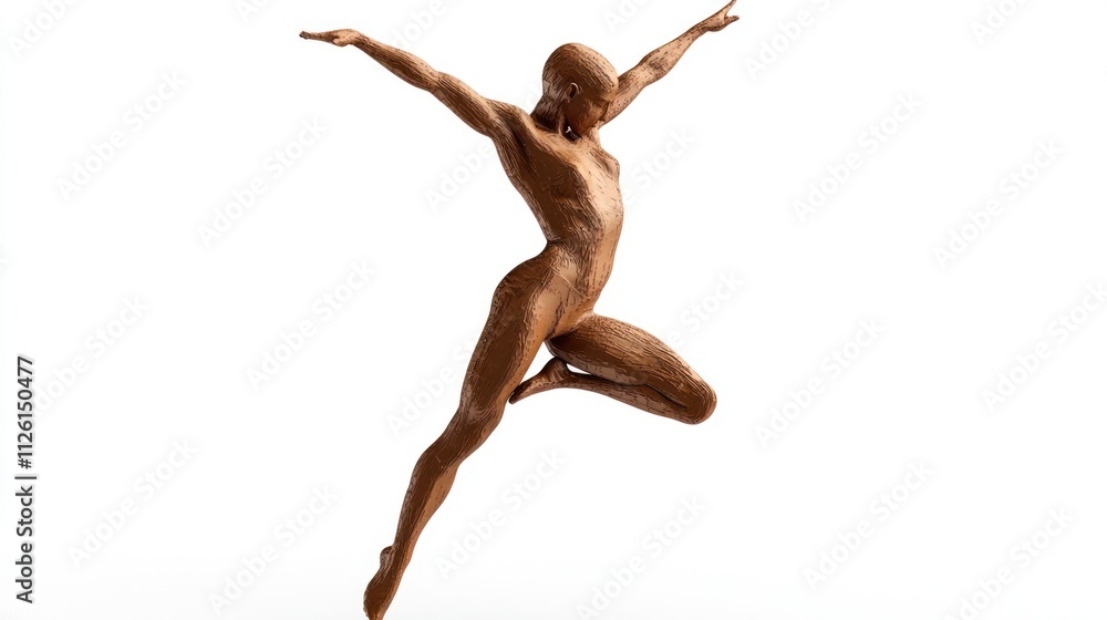 Aufkleber a dynamic sculpture of a dancer in a graceful pose, showcasing movement and form.