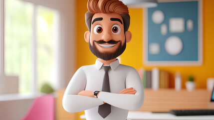 Salesperson 3d cartoon style 
