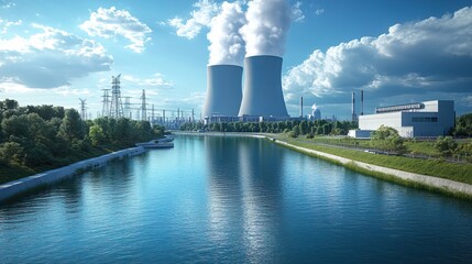 A hydrogen pipeline running from a nuclear power plant 