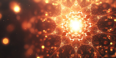Glowing Abstract Snowflake with Radiant Light Effects