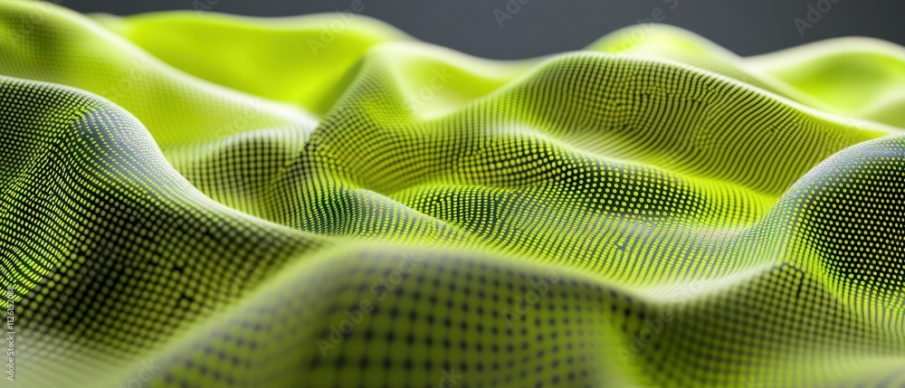 Poster Abstract representation of textured waves in vibrant yellow and black patterns.