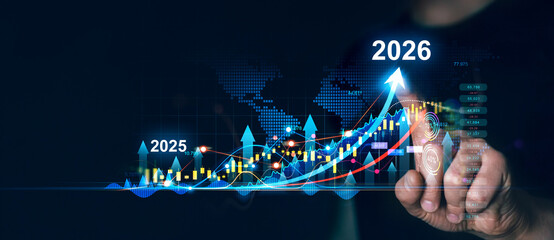 Development to success and motivation in 2026.Growth and development chart of company in new year...