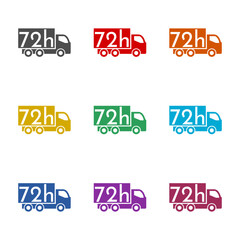 Truck transport icon isolated on white background. Set icons colorful