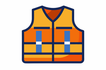A vector illustration of a Water Safety Vest. white background