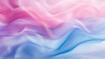 Obraz premium Abstract Pink Blue Waves, Dreamy Streaks, Soft Flowing Layers, Calm Gradient Background