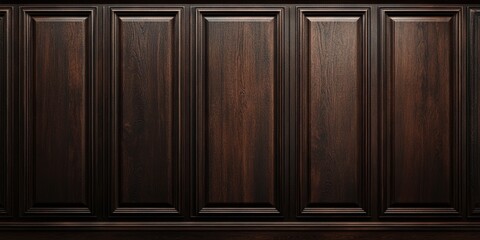 Luxury wood paneling background or texture. highly crafted classic or traditional wood paneling, with a frame pattern, often seen in courtrooms, premium hotels, and law offices. .