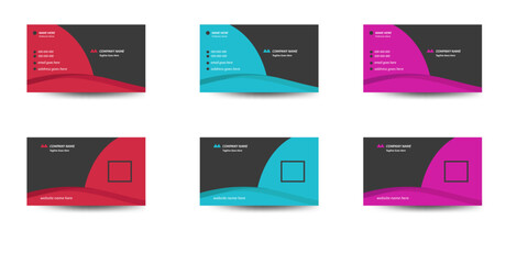 creative modern simple busiess card template layout design red blue and purple color 