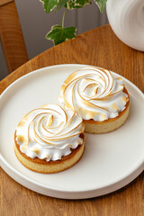 cakes with vanilla cream on a plate