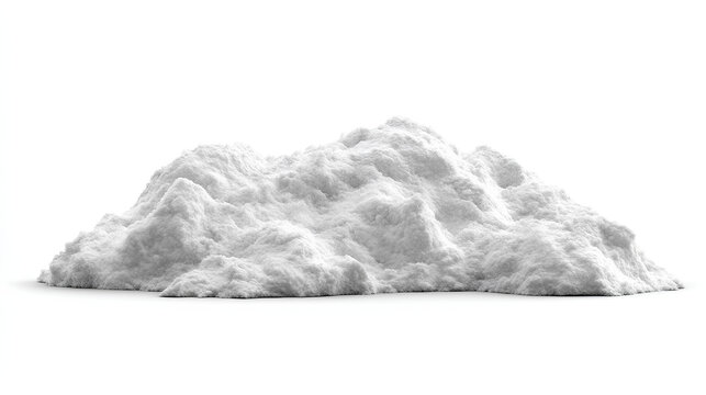 side view on one single snow pile heap isolated on white background - Powered by Adobe