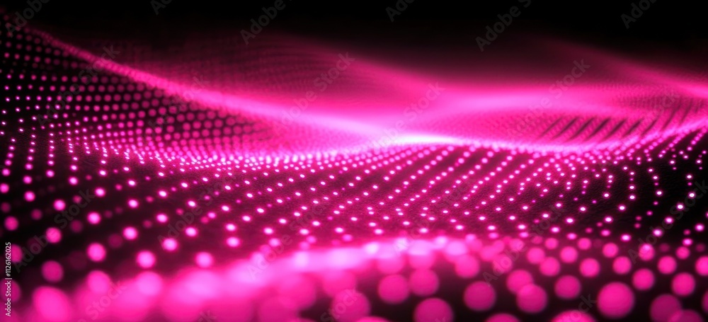 Aufkleber Abstract visualization of pink dots creating a wave-like pattern.