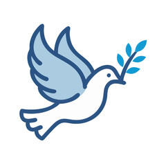 Obraz premium Peace Dove with Olive Branch Against 