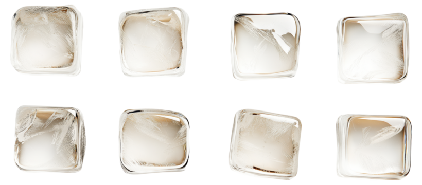 PNG Rectangular clear glass blocks with textured patterns