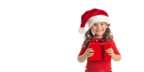 christmas girl in santa hat