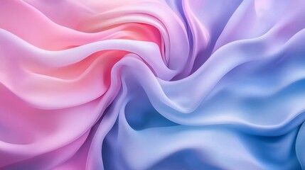 Fototapeta premium Abstract pastel wave pattern, soft flowing color blend, pink and blue tones background