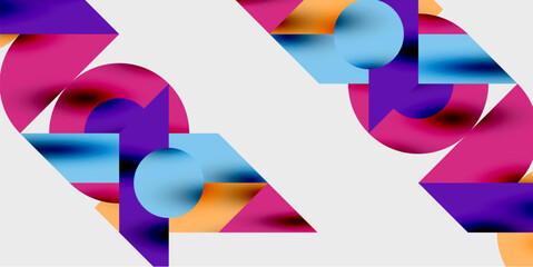 Modern abstract background featuring circles, lines, and triangles in a dynamic geometric composition. Perfect for stylish, tech, or creative-themed designs