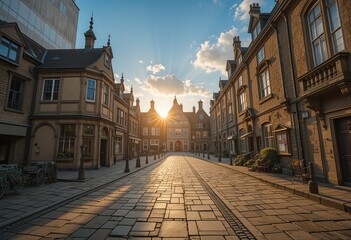 Fototapeta premium Landscape photo of a place in the city of London with classic buildings that contain a long history