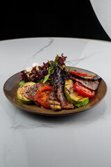 Tasty and juicy hot dish with sauces