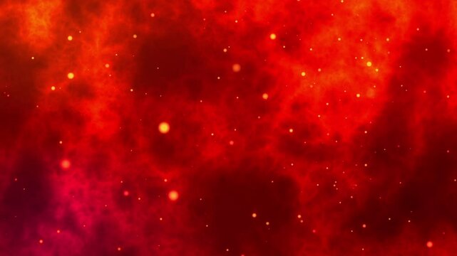 Space scene fly through clear neat blue and red nebula with stars 3D rendering red color background