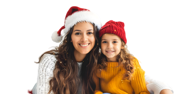 two women in santa hats