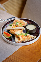 Delicious and hot snack for company