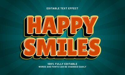 happy smiles editable text effects with a happy and fun theme