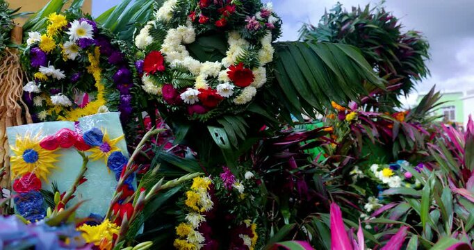 Cementerio y las flores coloridas del Pante&oacute;n