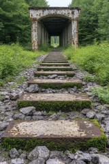 Fototapeta premium Whispers of industry in abandoned spaces evoke memories of rust and forgotten dreams.