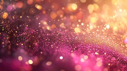 Obraz premium Glitter Bokeh Pink Sparkle Lights Background, Blurred Glittering Effect