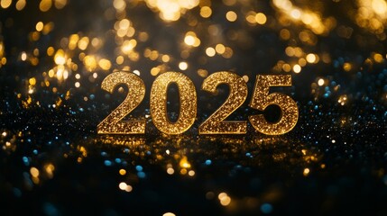 Happy new year 2025 fireworks. New Year's Eve. New Year party. New year celebration concept with colorful fireworks. New Year celebration or greeting card template. New Year decoration. Copy space