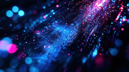 Fototapeta premium Abstract Neon Lightshow: Blue and Pink Cosmic Dust