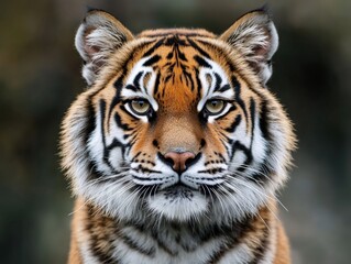 close-up of a majestic tiger with striking features