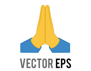 Two hands placed together thank you or pray icon