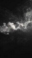 Realistic smoke effect swirling gracefully against a black background
