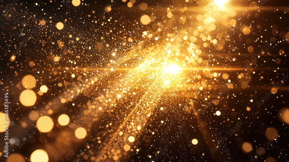 Aufkleber sparkling golden background with shimmering light particles creating a vibrant atmosphere