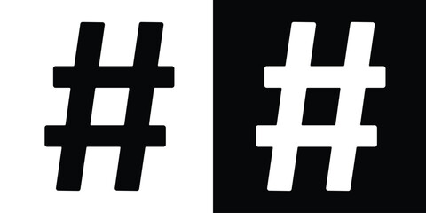 Hashtag Black Fill Icon minimalist vector illustration ,simple transparent graphic element .Isolated on white background in eps 10.