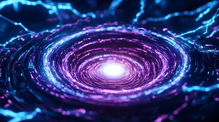 abstract neon vortex, purple blue energy - abstract backgrounds